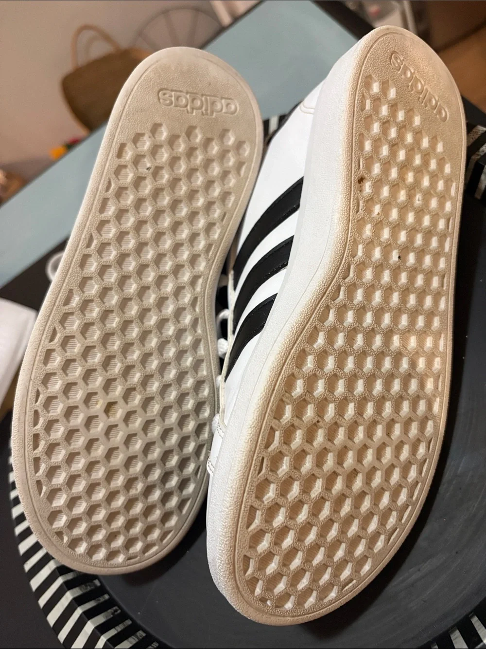 adidas White and Black Low-Top Sneakers - Picture 6 of 6